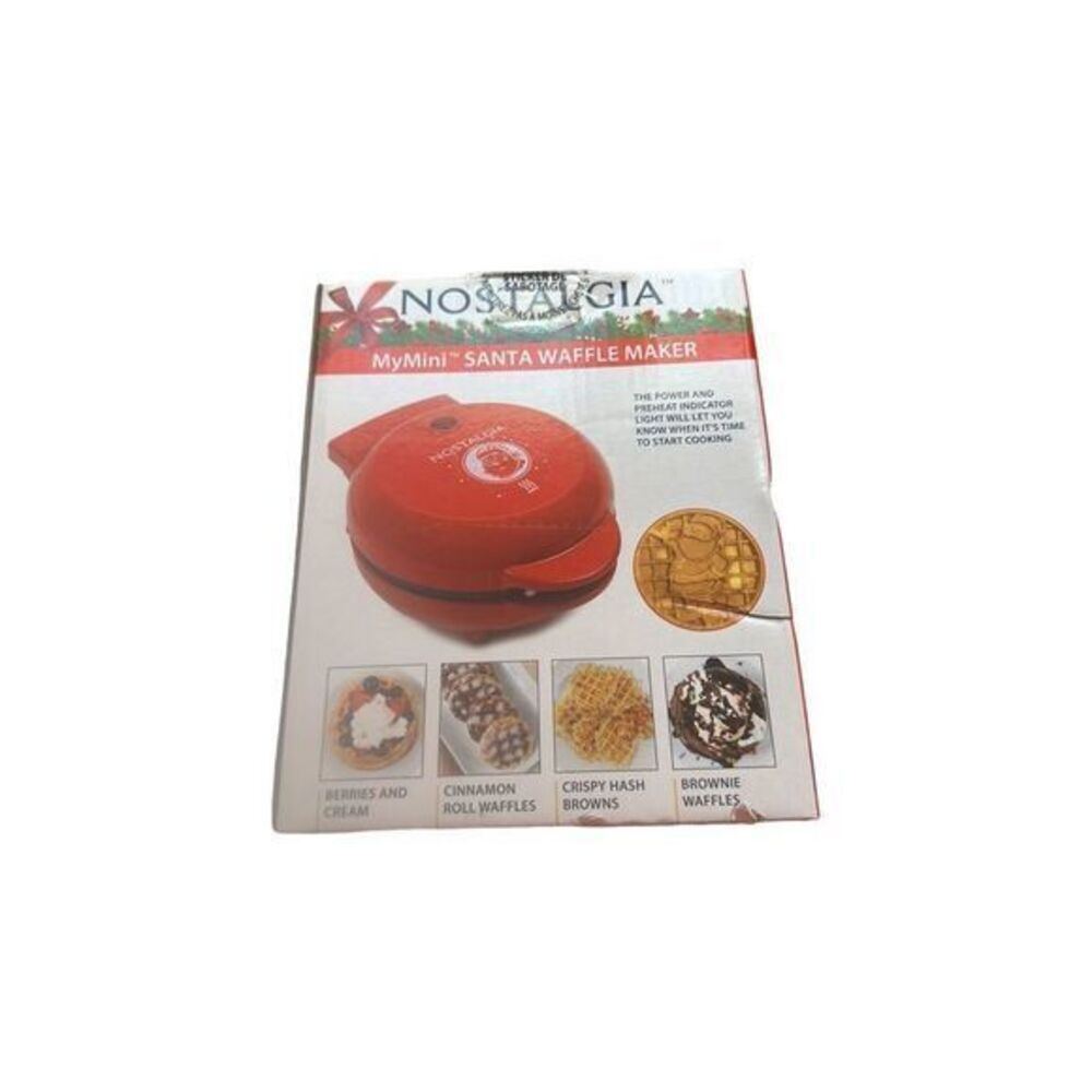 Nostalgia Mini Santa Waffle Iron Christmas Morning Party